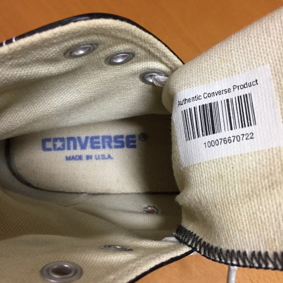 Made in USA Converse Black Leather Size 6.5 - Picture 7 of 15